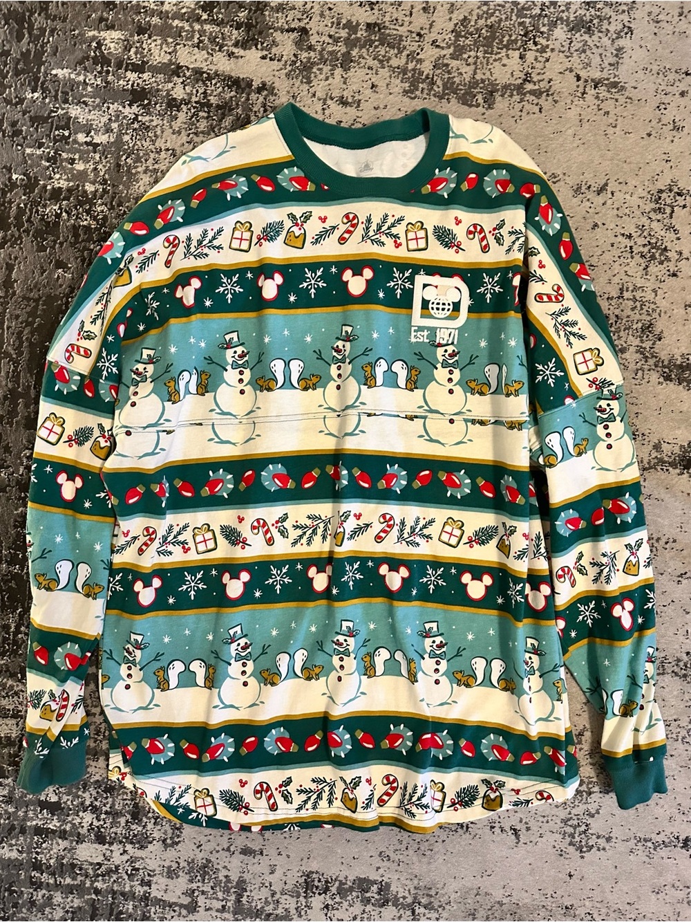 Disney World Vintage Christmas Snowman Spirit Jersey XXL